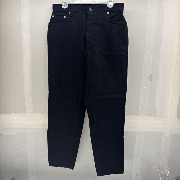 Vintage Levis 551 Jeans Womens 14 Black Relaxed Tapered High Waist Mom 90s Y2K - Picture 1 of 5